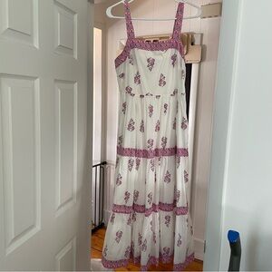 J.Crew white floral midi dress